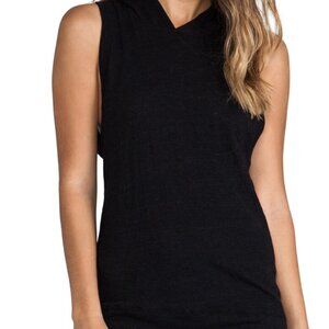 Monrow super soft vintage pullover open back muscle tank hoodie